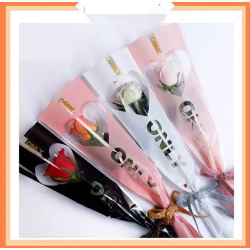 

(perpcs)Plastik Wrapping Bunga single motif love plastik buket bunga SF17