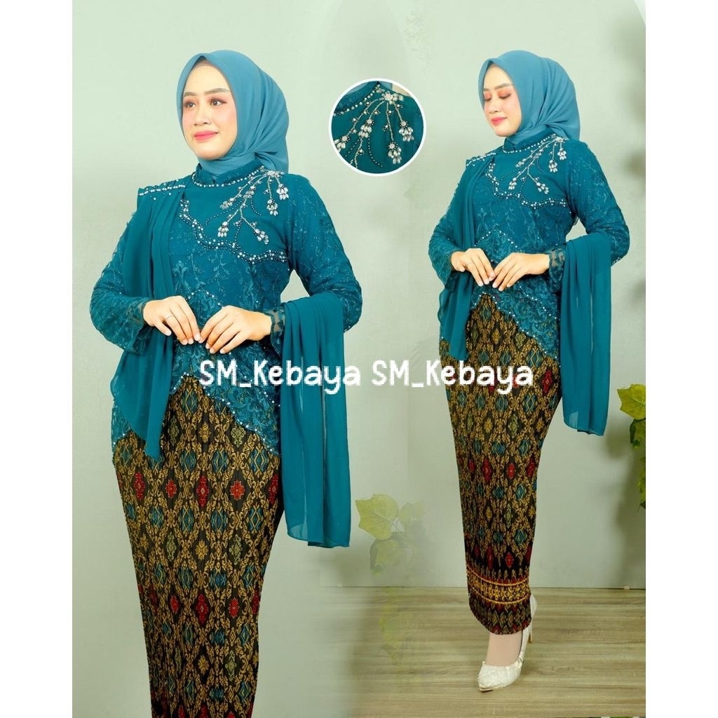 SM Kebaya / Setelan Kebaya Selendang Payet Mewah / Kebaya Payet Namira / New Kebaya Wisuda / Kebaya 