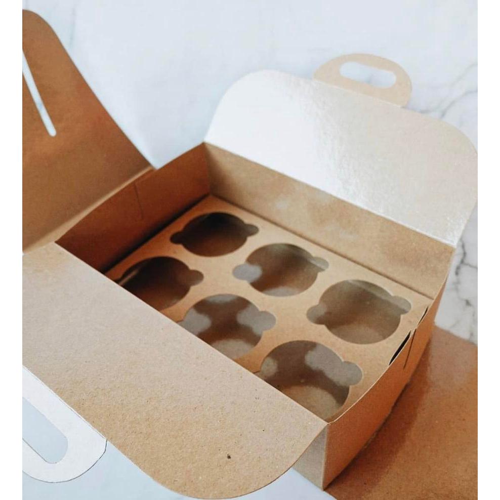 

Dus Sekat Kotak Polos Coklat Isi 1 Pcs Box Kardus Packaging Cupcake Mulffin 6 Sekat Box Jinjing