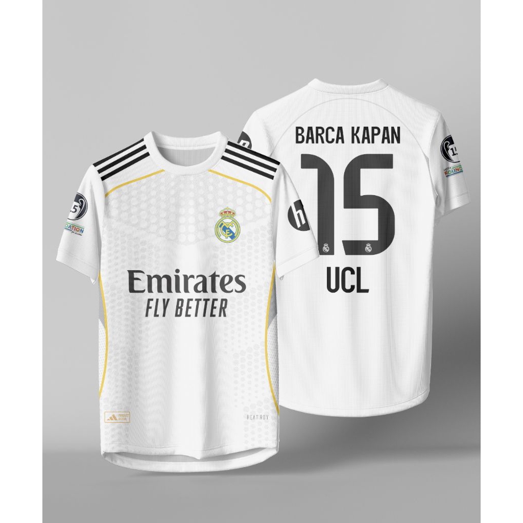 JERSEY MADRID HOME 2025 2026 SPESIAL BARCA KAPAN 15 UCL