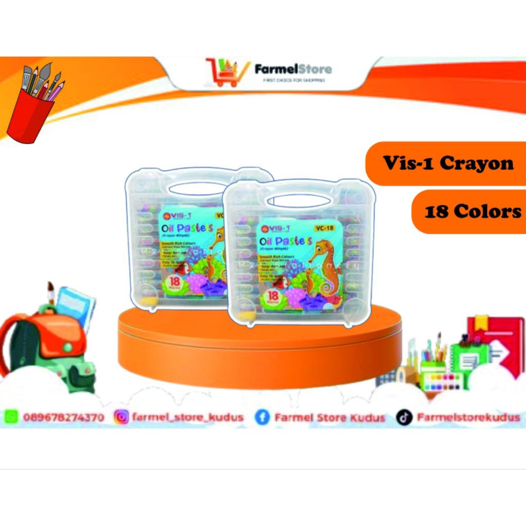 

Vis-1 Crayon Oil Pastel Vc-18 (Isi 18 Warna)
