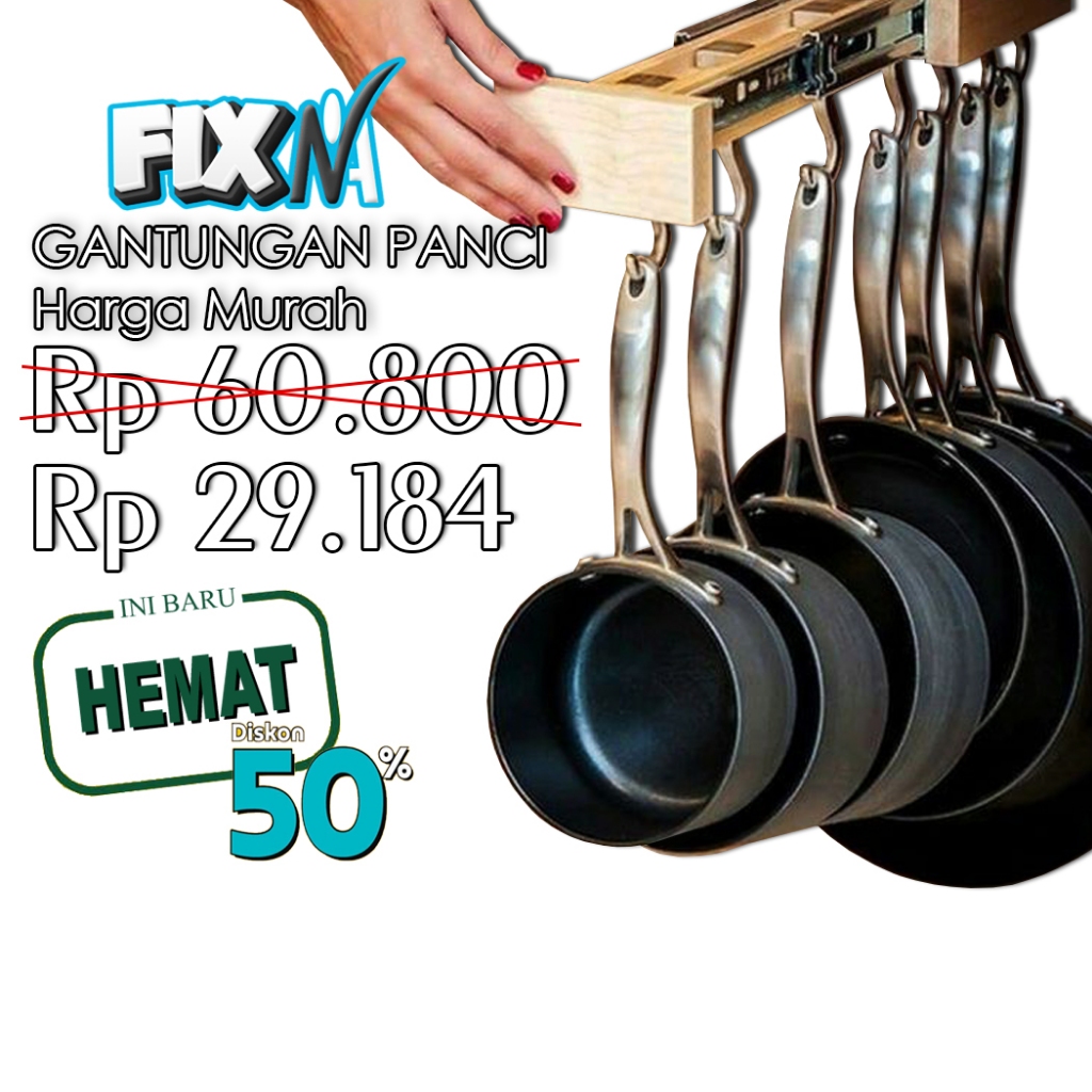 GANTUNGAN PANCI REL BAWAH KITCHEN SET (free request)