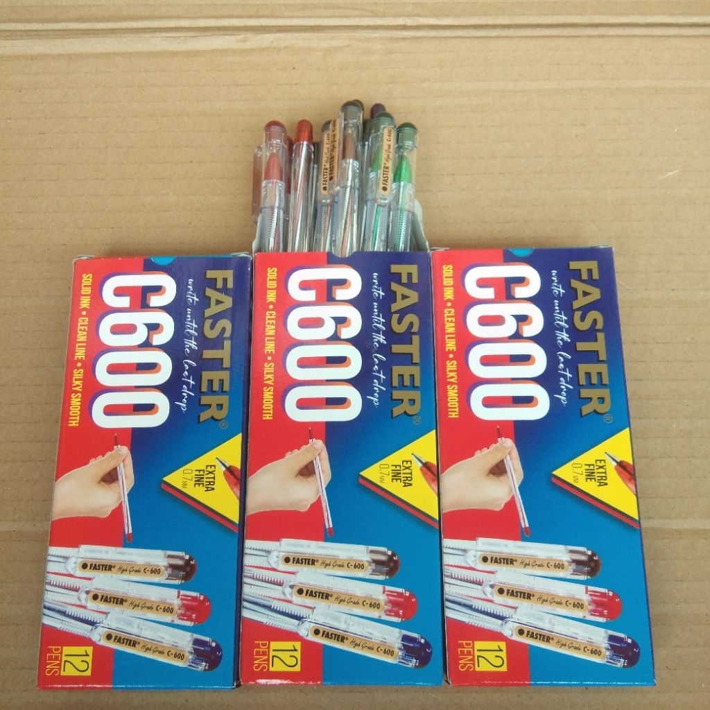 

Pulpen [12PCS] Faster C600 Extra fine Tip 1 Pack Warna Hitam
