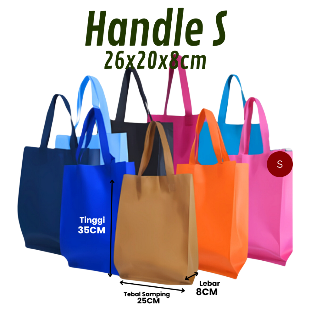 

1lusin (12pcs) Goodie Bag Handle uk 25x35x8 kain / Tas Spunbond