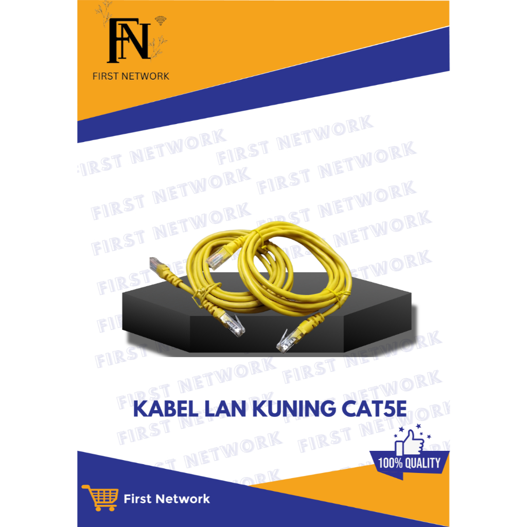 KABEL LAN 1 METER UTP CAT 5e KABEL LAN - KUNING
