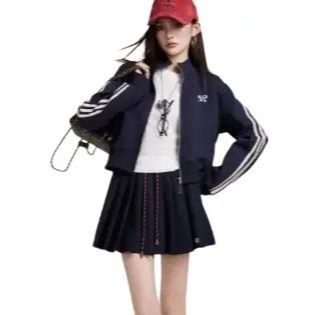 Sweater Tracktop Crop Premium Quality Hitam Polos Jaket Sweater Wanita Kepala Sletting Double Bordir