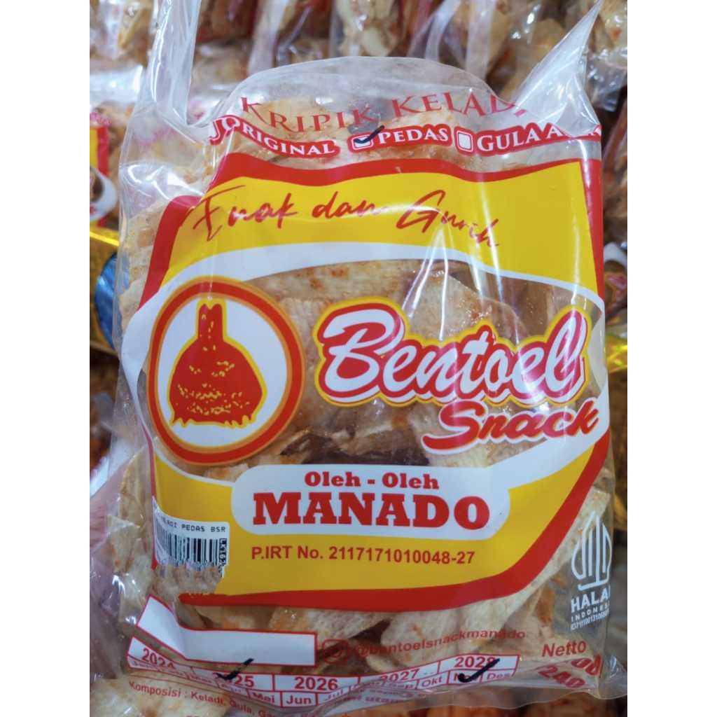 

Keripik Keladi Bentoel Snack Oleh-Oleh Manado Keripik Pedas 240 gram