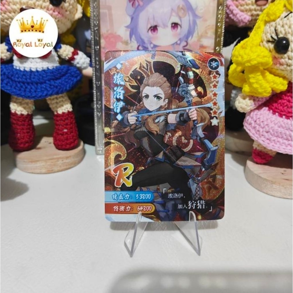 Aloy Kartu Collection CCG TCG Genshin Impact Holo Glitter R Card