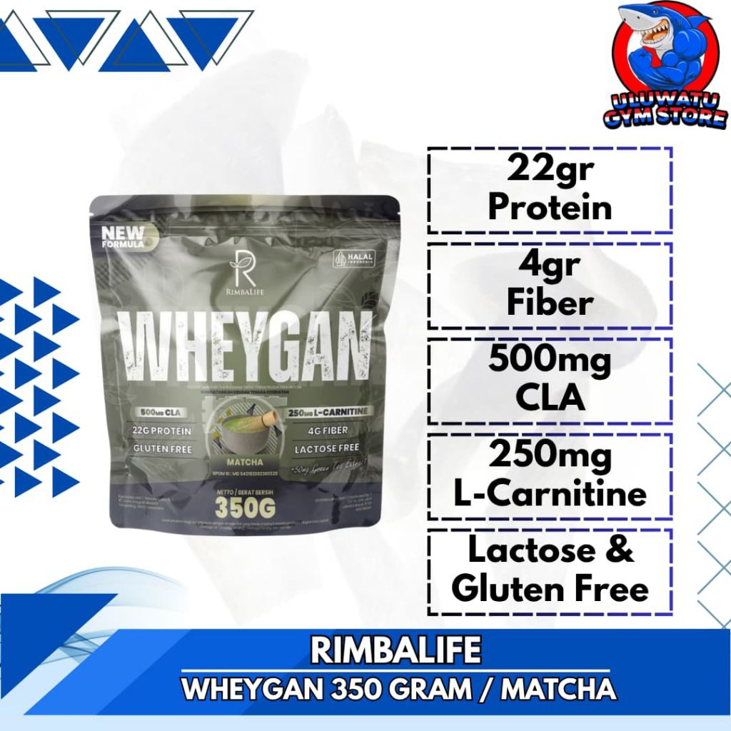 

Rimbalife WHEYGAN Protein by Rimbalife - Vegan Protein + CLA + L-Carnitine 350gr - Susu Diet BPOM HALAL