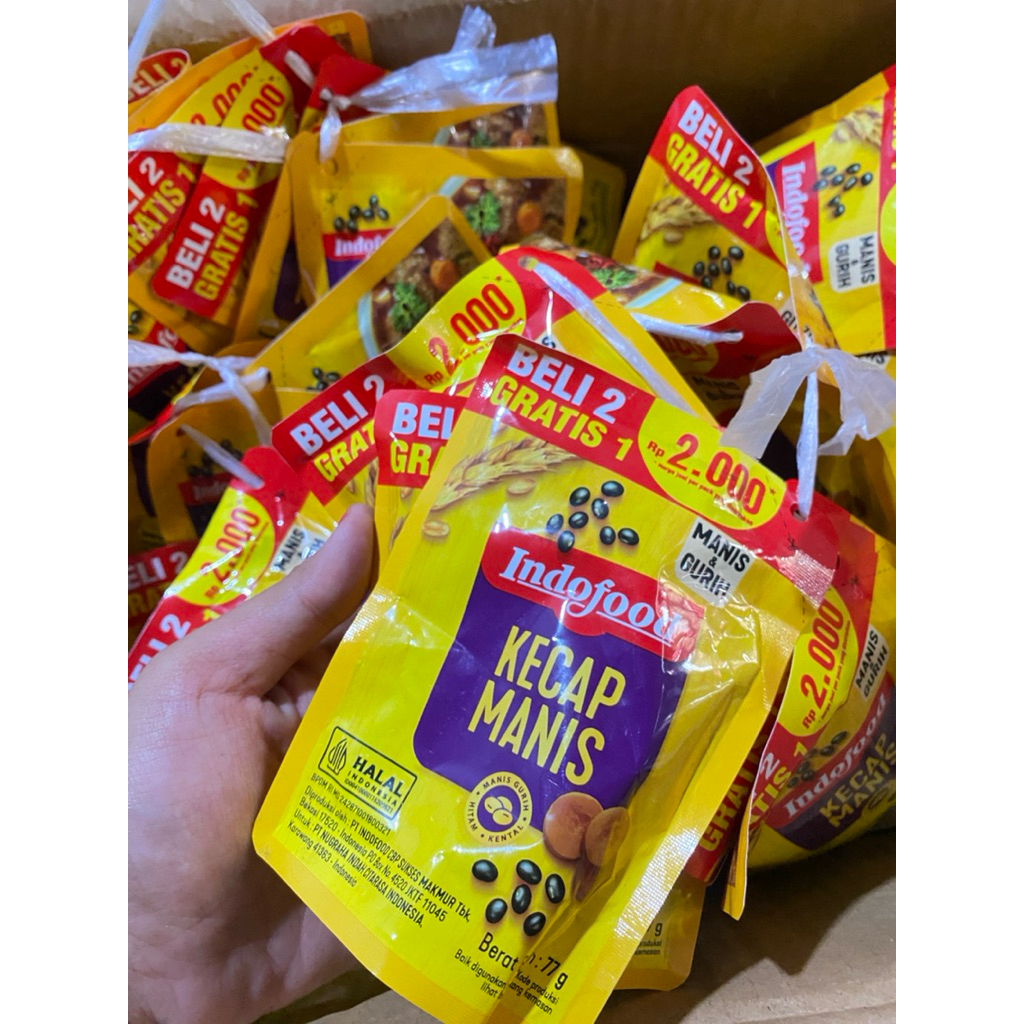 

PROMOO!! INDOFOOD KECAP MANIS 77gr isi 9 pcs/ PENYEDAP RASA/ RAHASIA MASAKAN GURIH MANIS