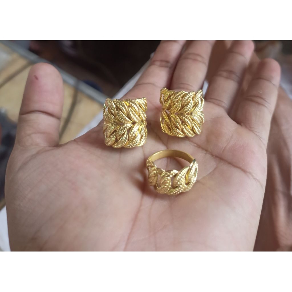 CINCIN EMAS RANTAI PASIR CINCIN WANITA CINCIN EMAS LAPIS 24K