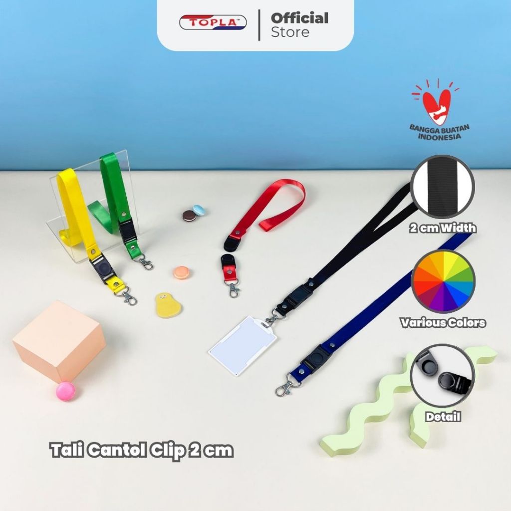 

TOPLA Tali Cantol 2 Cm Clip - Ideal untuk ID Card - Berkualitas & Awet