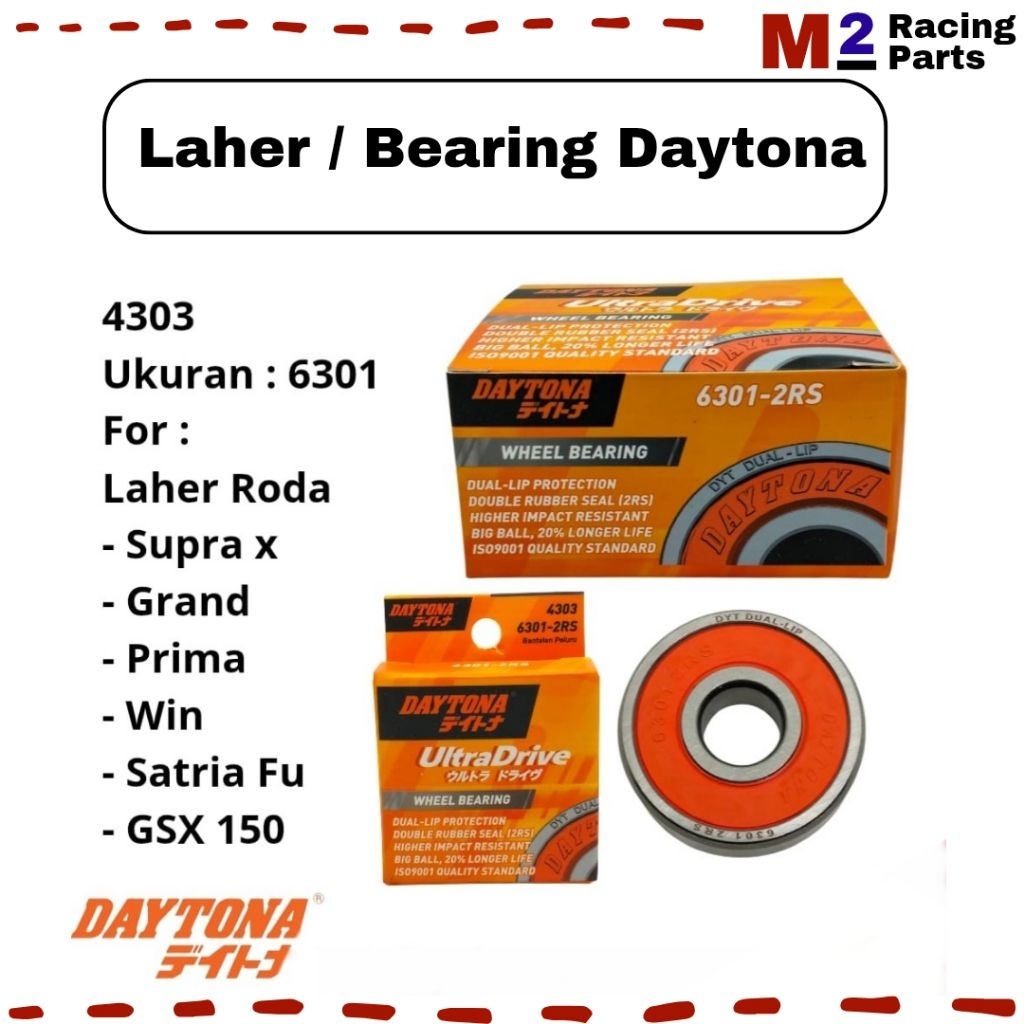 Laher Bearing Daytona 6301 2RS