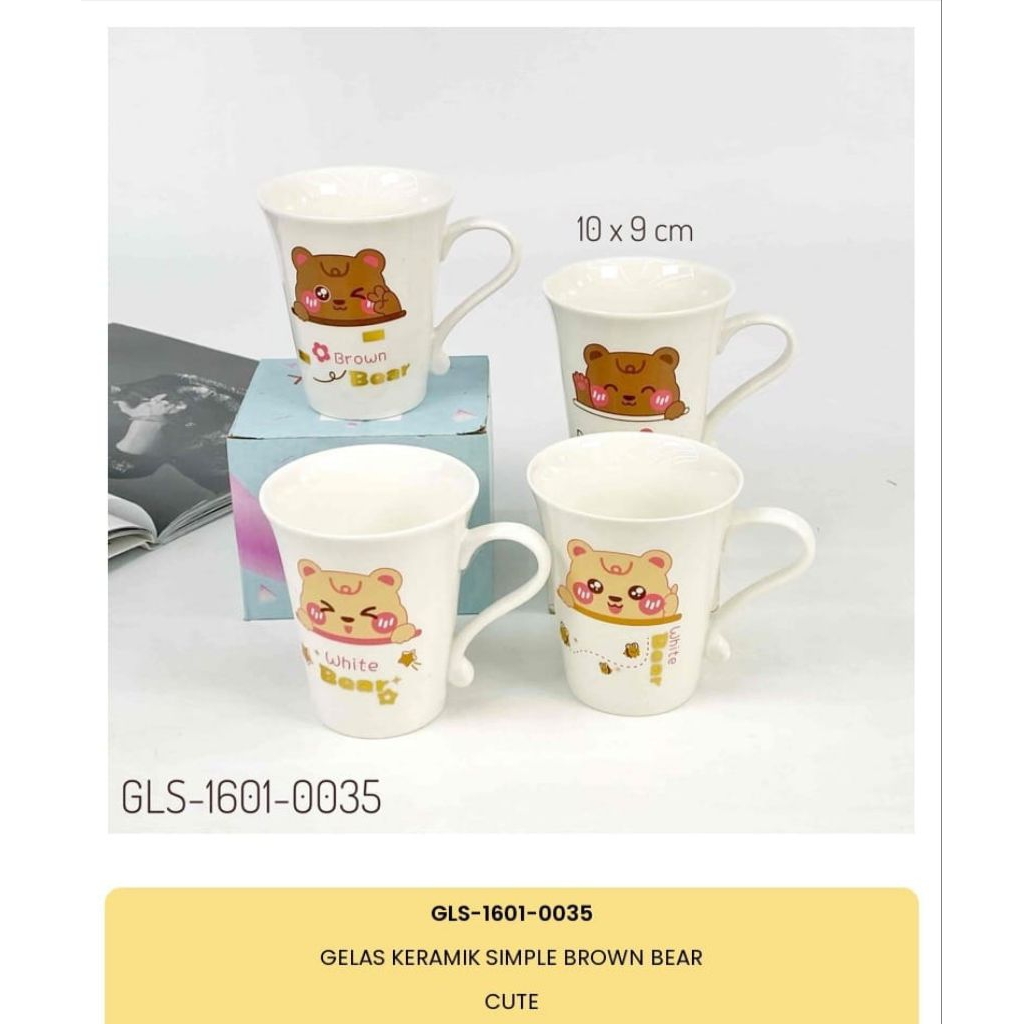 gelas keramik/gelas anak/gelas lucu/gelas motif/gelas karakter/mug