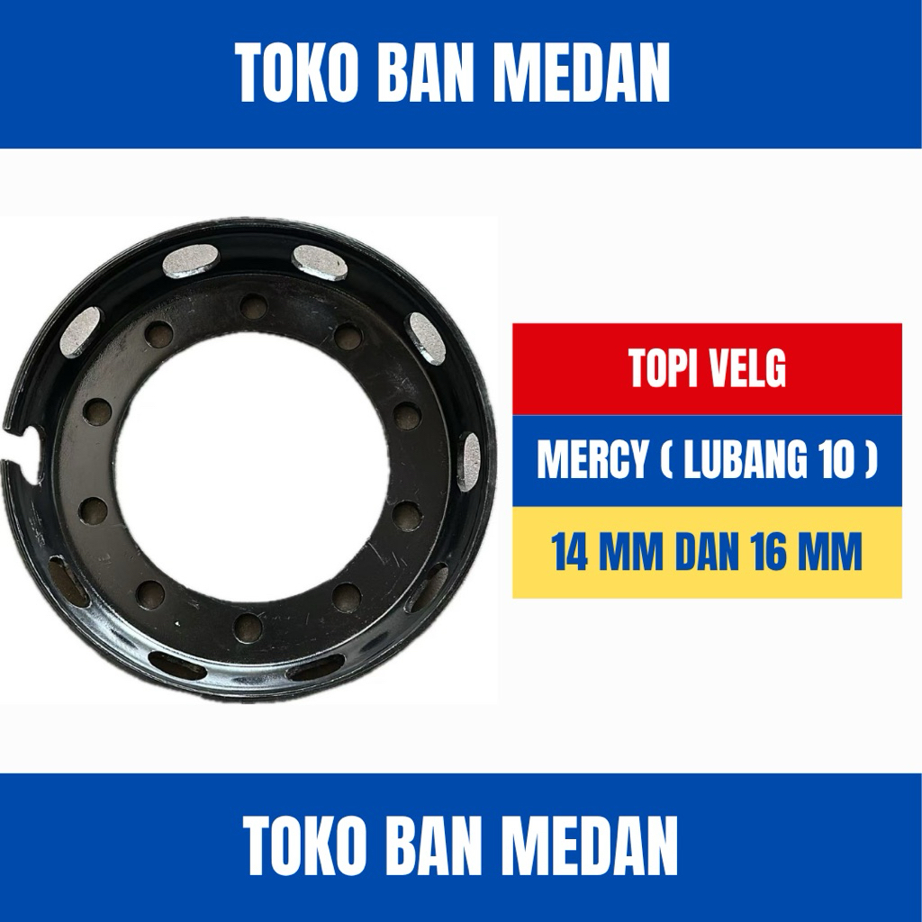 TOPI VELG MERCY / RING 20 / LUBANG 10 ( 14mm dan 16mm )