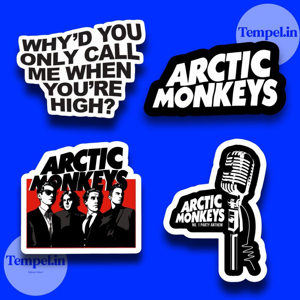 

STIKER BAND Arctic Monkeys , vinyl stiker premium anti air ,serbaguna untuk helm,laptop,tumbler.