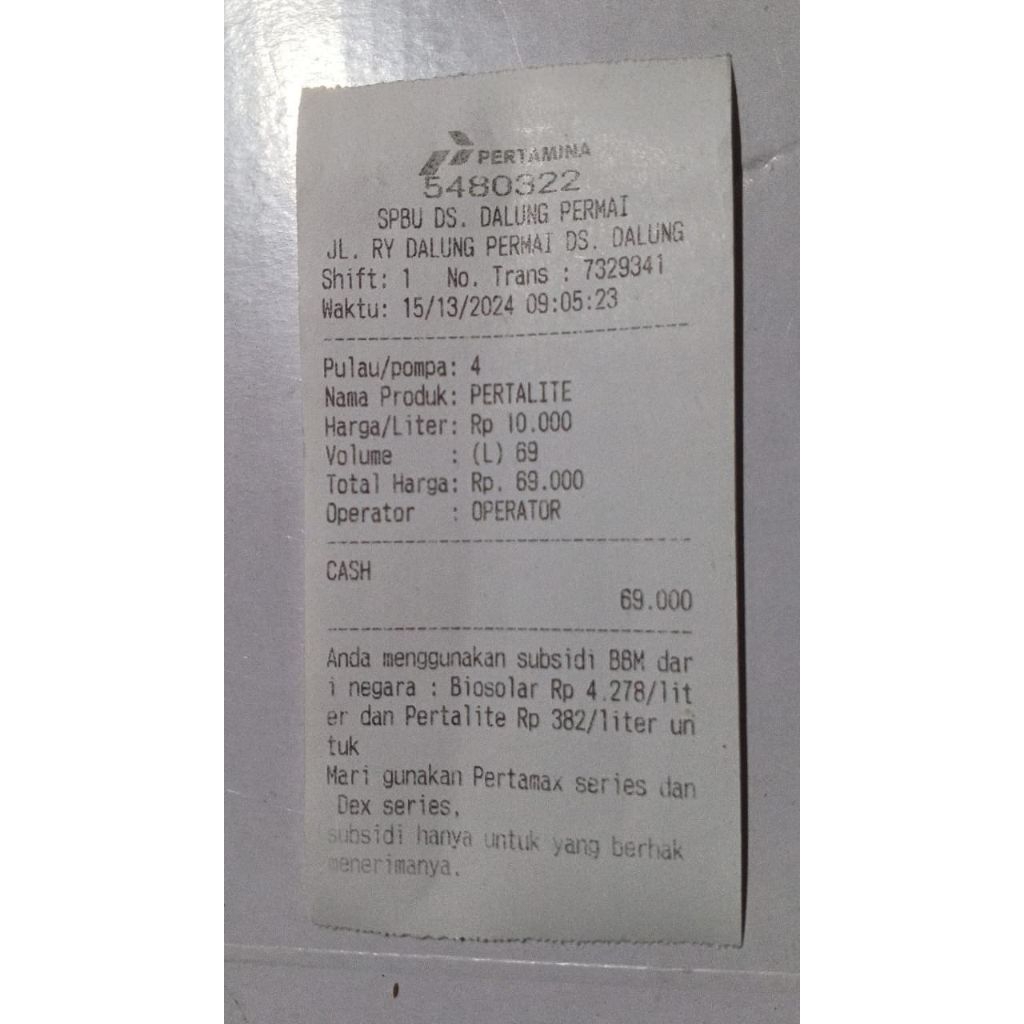 

cetak custom nota pom spbu versi 1