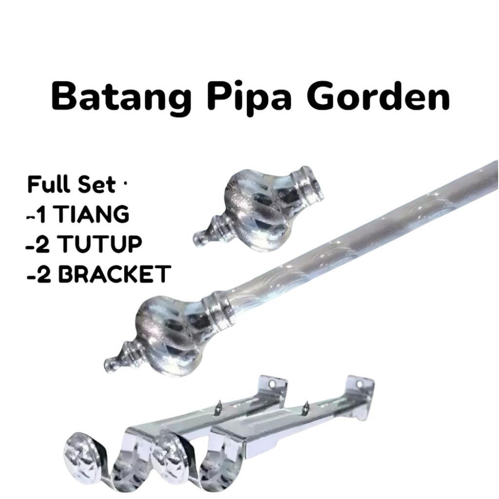 Batang Pipa Besi Gorden Ulir Full Set
