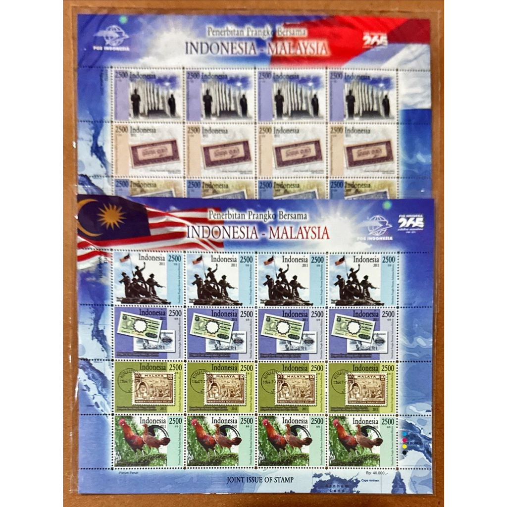 

(FA) PRANGKO INDONESIA 2011 FULL SHEET (2 LEMBAR) PENERBITAN PRANGKO BERSAMA INDONESIA - MALAYSIA MNH.