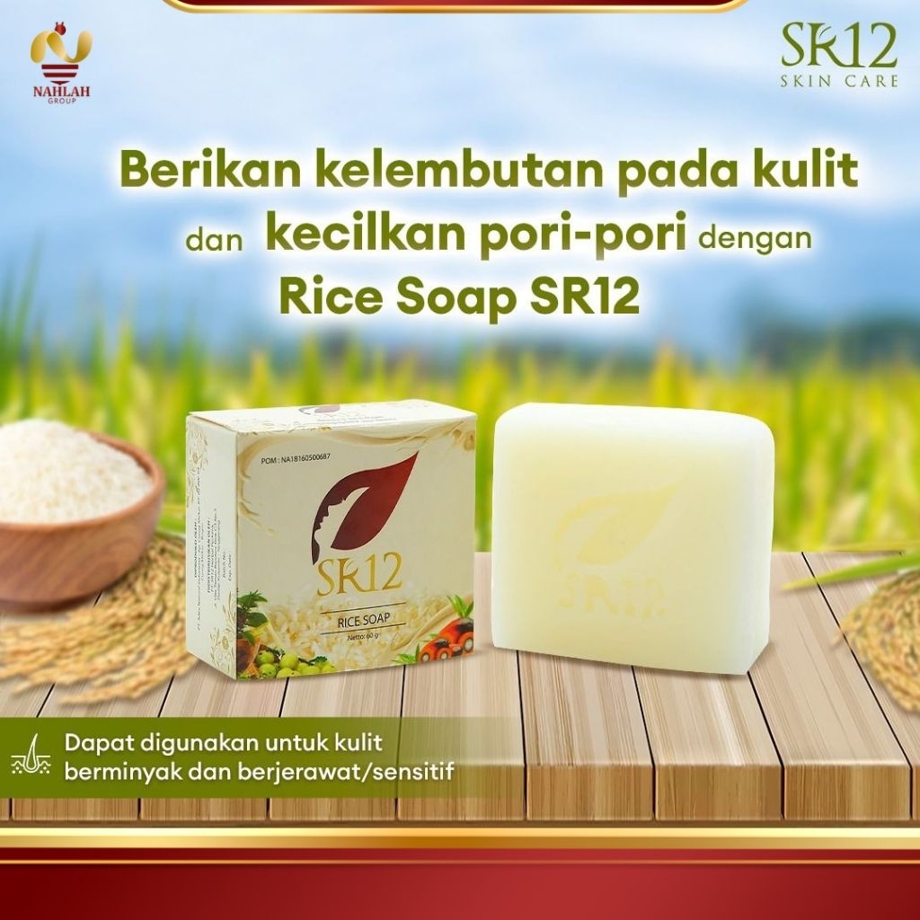 SABUN BERAS PEMBERSIH WAJAH PEMUTIH WAJAH PEMBERSIH MUKA SR12 RICE SOAP SR12 SKINCARE PENCERAH WAJAH
