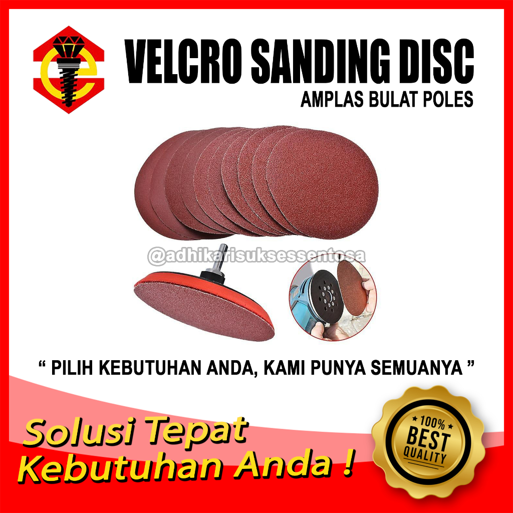 Amplas Bulat / Mata Gerinda Poles Tempel / Gurinda Velcro Disc 4 INCH / 5 INCH / 7 INCH