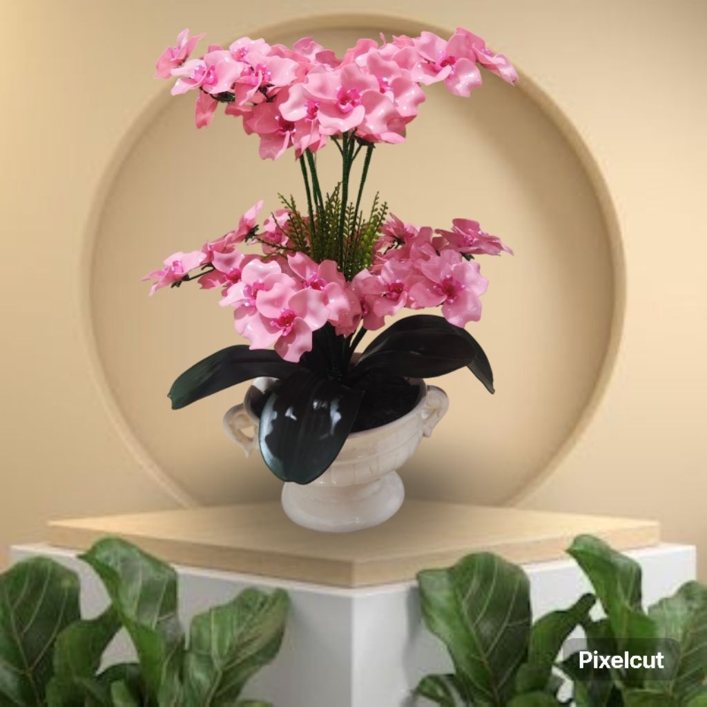 Bunga Anggrek manik akrilik- Bunga hias - Bunga sudut - Bunga meja