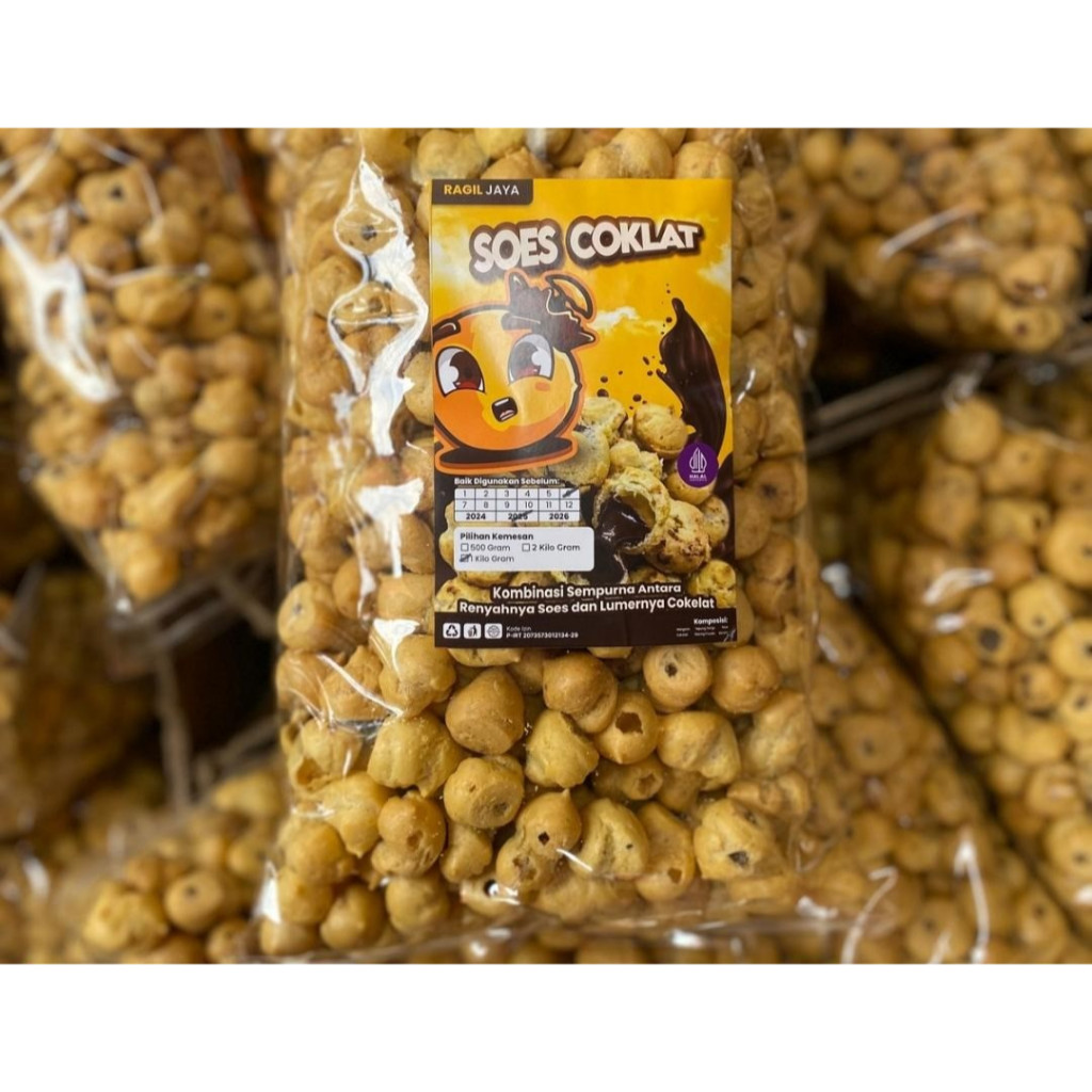 

Snack Soes Coklat Isi Vla Coklat Lumer Premium 1Kg Renyah Isi Full Coklat