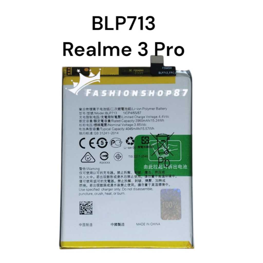 Baterai BLP713    Realme  3 Pro    BLP 713    blp713   blp 713  Original Battery Batre Batrai Batere