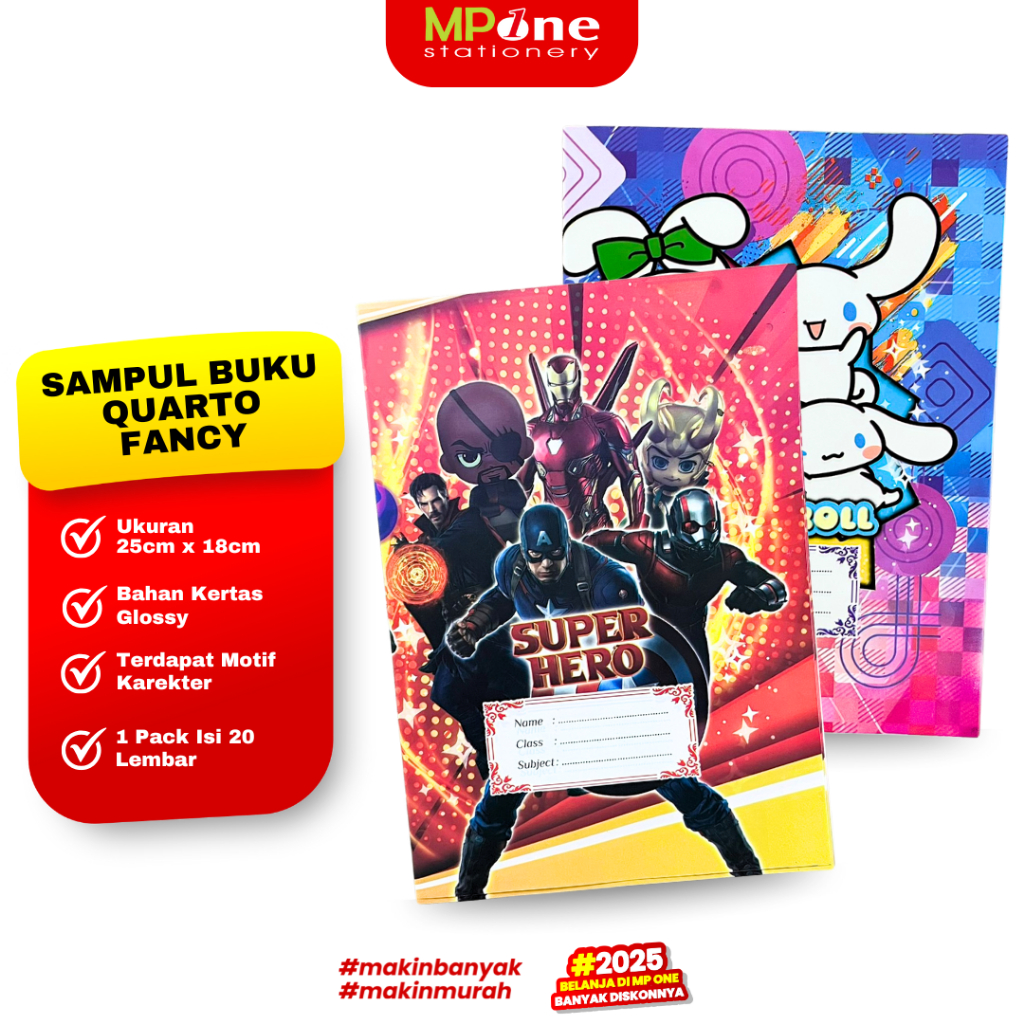 

(1 PACK) Sampul Buku Quarto Motif Karakter Fancy Cewe & Cowo / Sampul Buku Tulis Fancy Lucu Isi 20 Lembar