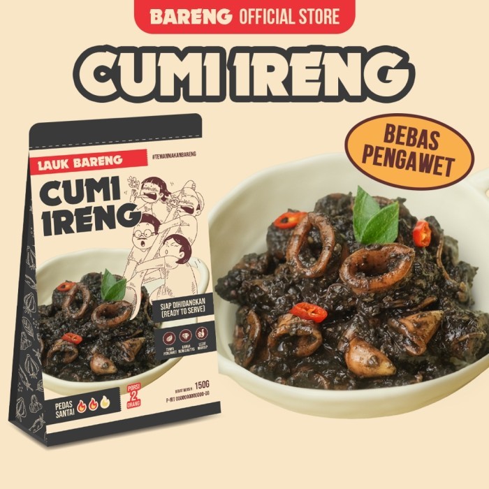 

Lauk Bareng Cumi Ireng 150g (Pedas Santai)