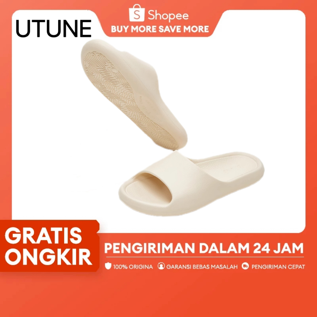 UTUNE Sandal dalam dan luar ruangan bersol lembut anti selip dan anti bau yang sangat ringan untuk p