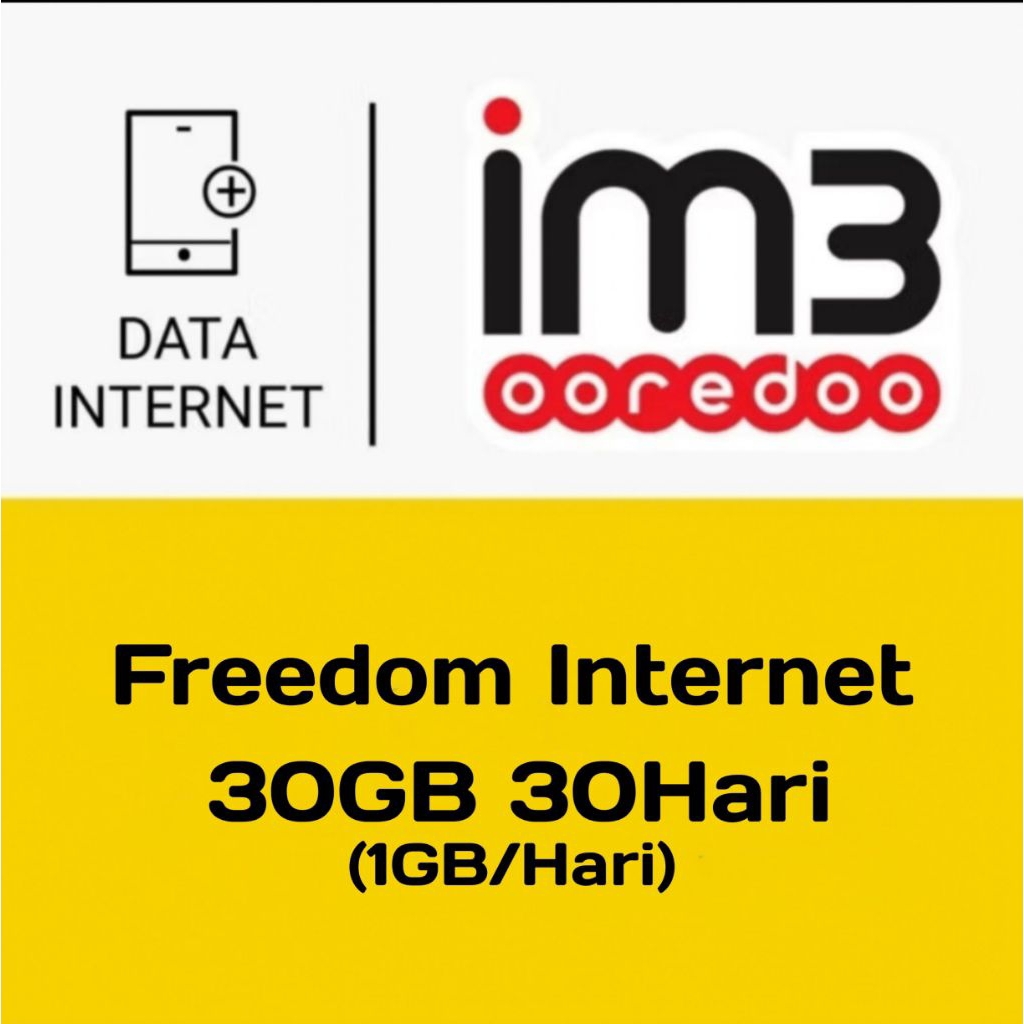 Paket/Kuota Indosat Ooredoo 30GB 30Hari (1GB/Hari) | Freedom Internet
