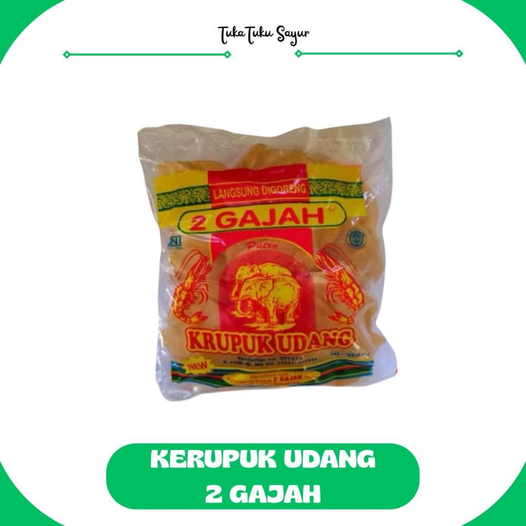 

KERUPUK UDANG CAP 2 GAJAH UKURAN BESAR - TukaTuku Sayur