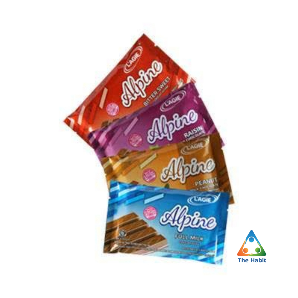 

(The Habit) Lagie Alpine Coklat 60gr Batang, Cokelat L'agie Alpin Milk Chocolate Raisin 60 gr