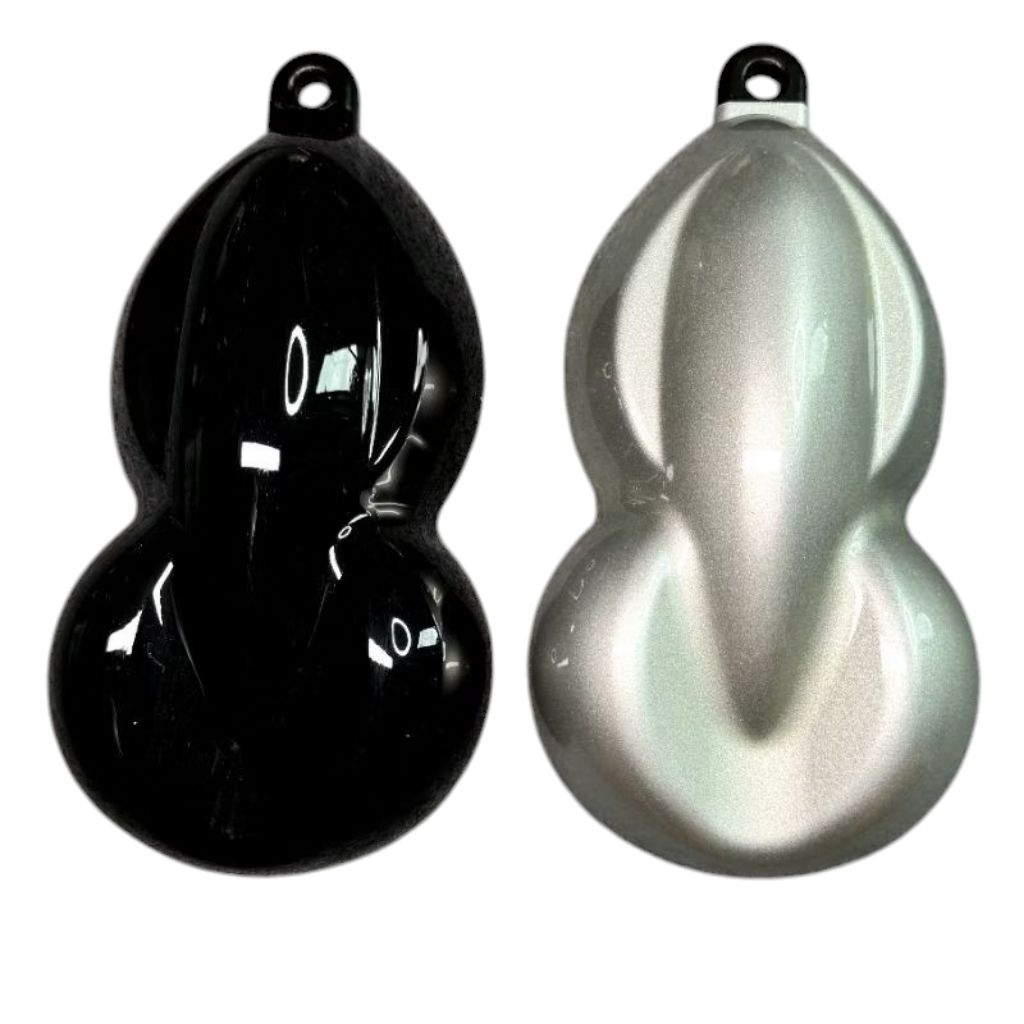 CAT HITAM PEKAT PU + SILVER METALIK PU + SUPER WHITE PU