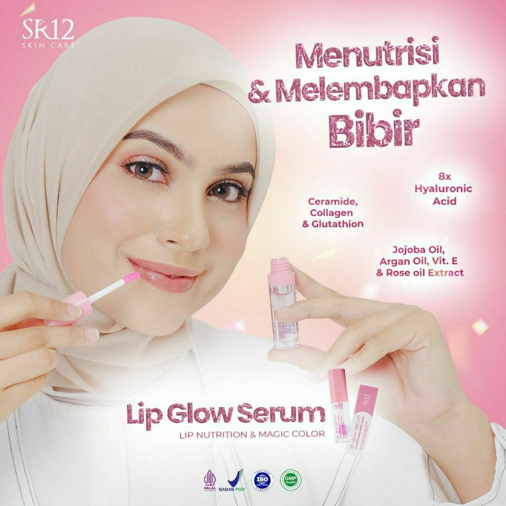 lip Glow Serum Bibir SR 12,Skincare Kosmetik Lipstik & Pelembab Bibir Alami  - Serum & Pemerah Bibir