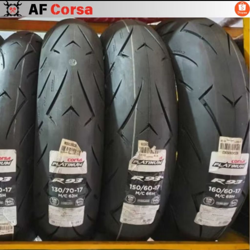 ban corsa r93 All Size 110/70 - 17 , 120/60 - 17 , 130/70 - 17 , 150/60 - 17 , 160/60 - 17 Untuk Mot