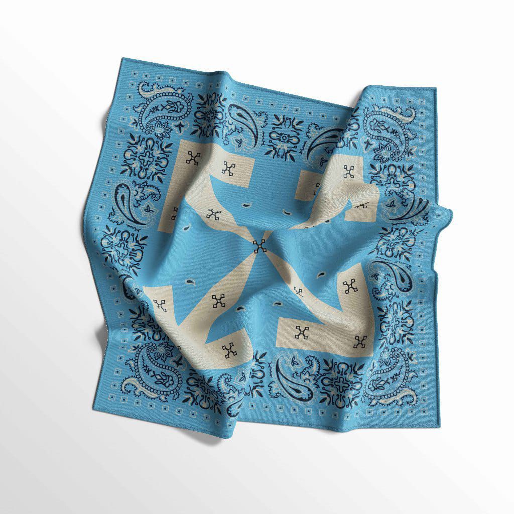 SLAYER BANDANA MOTIF OW BIRU BAHAN TEBAL DAN ADEM