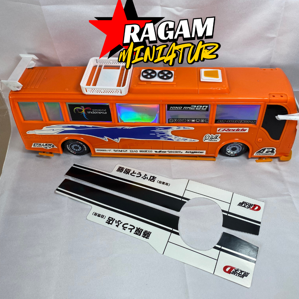 Sticker miniatur bus plastik | setiker livery miniatur bus plastik transjakarta. sticker basuri telo