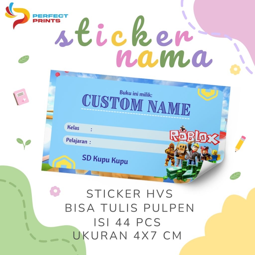 

Sticker Buku Anak / Label Nama Anak / Sticker Buku Pelajaran Anak / Sticker Buku Nama Sekolah / Label Buku Pejaran Sekolah