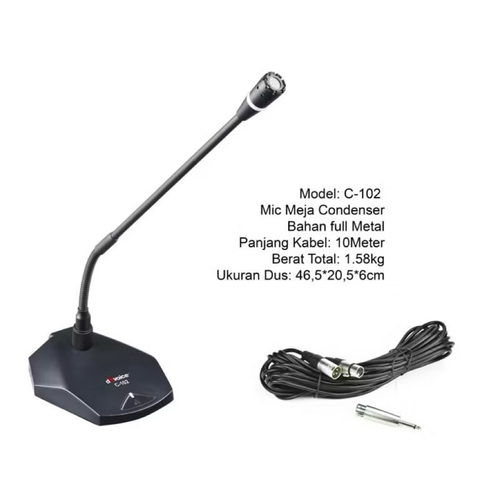 Mic Kabel Meja Condenser dBVoice C 102 Original Microphone Condensorc DB Voice C102 Bagus ( Bisa COD