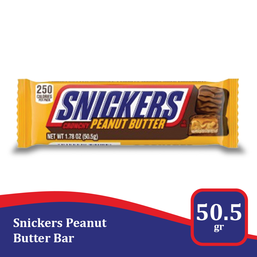 

Snickers Crunchy Peanut Butter Bar 50.5g / 1.8 oz - Camilan Cokelat dengan Selai Kacang