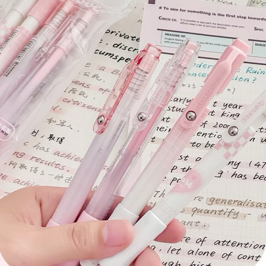 

Pulpen soft pink Aesthetic 1 pcs 0.5 mm/Pulpen Korea/ Pen Gel Retractable Black/Pulpen Sekolah/ Pulpen Aesthetic/ Pulpen korean style Tinta hitam Pena Stationery