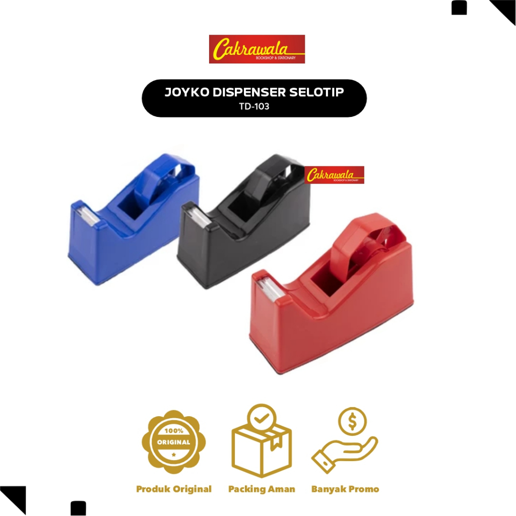 

JOYKO DISPENSER SELOTIP TD-103 | Tempat Selotip Praktis & Kuat | Dispenser Selotip Meja