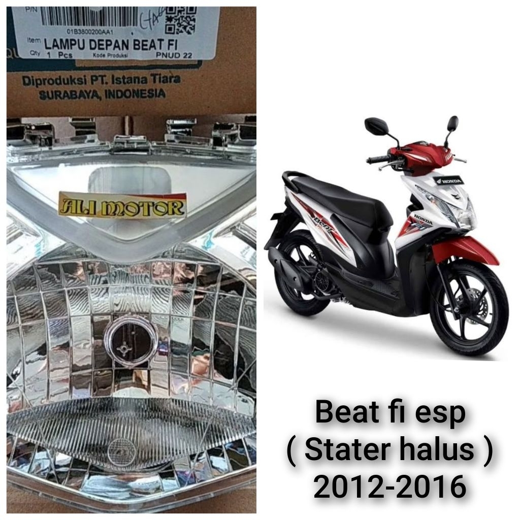 Lampu depan reflektor beat fi 2012-2016 merek WIN