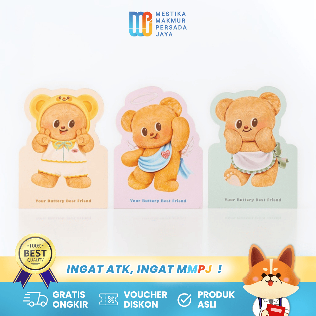 

Deli x Butterbear Note Pad 75×102 mm – Sticky Notes Lucu Isi 80 Lembar HY208