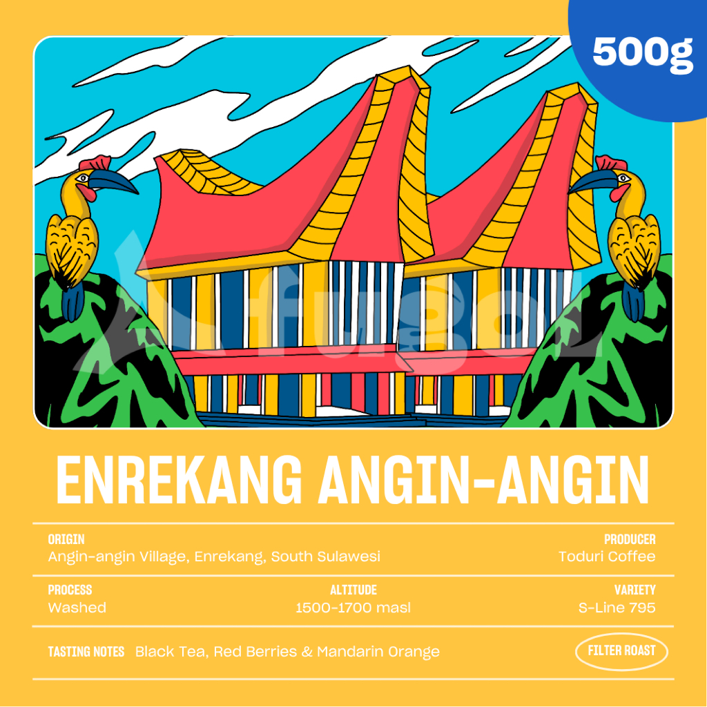 

Biji Kopi Arabika Enrekang Angin - Angin (500 gr) Single Origin Coffee
