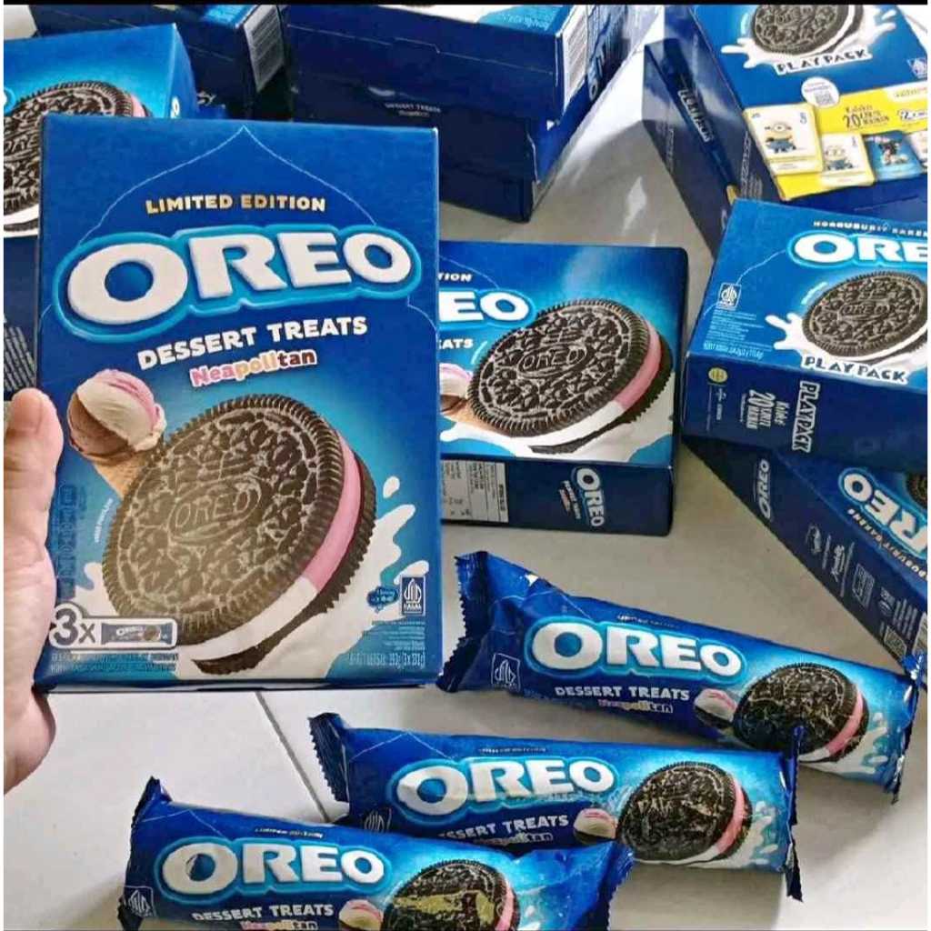 

Oreo Neapolitan Special Edition isi 3 x 131 gr - Oreo Dessert Treats Neapolitan Edisi Minion Terbaru