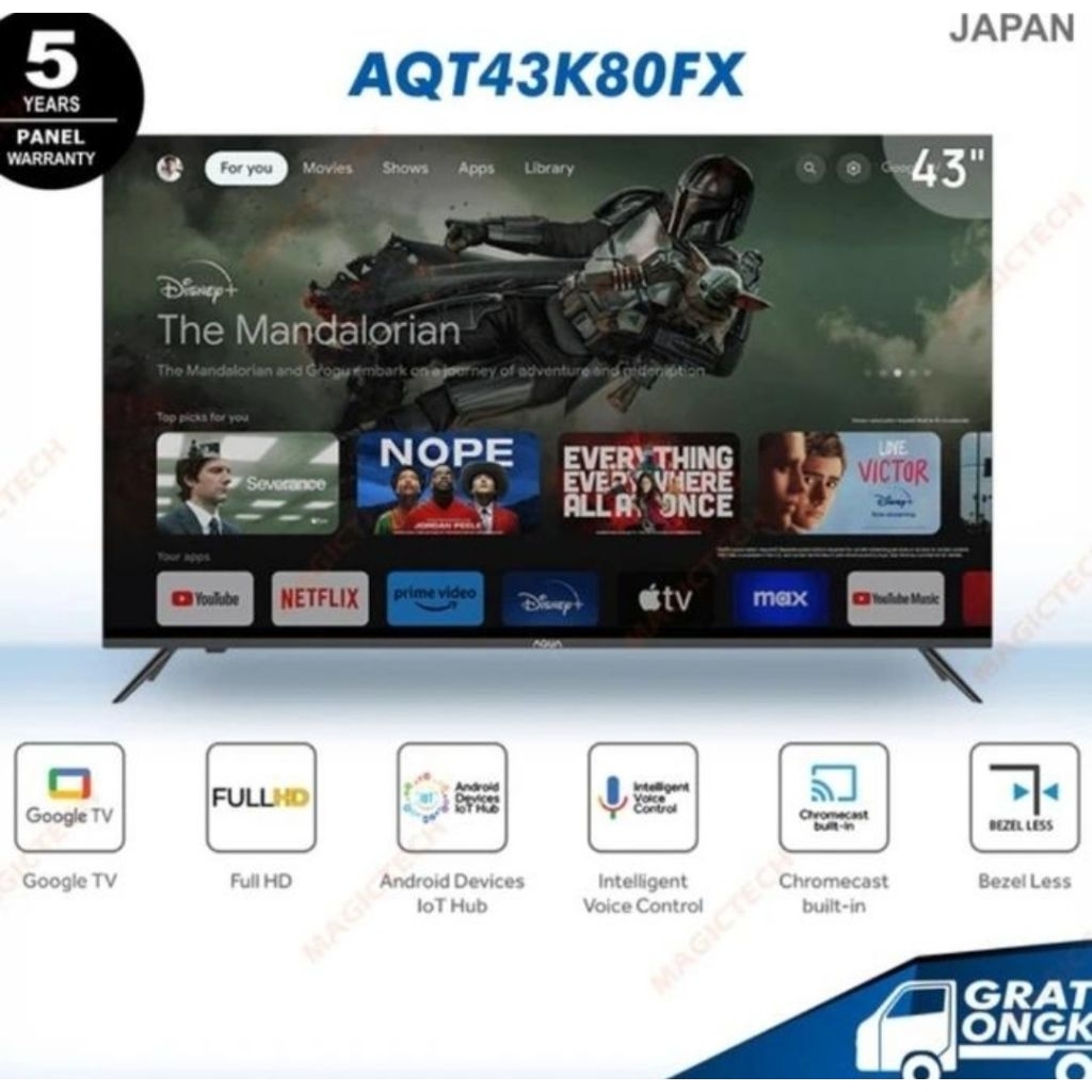 TV LED AQUA ANDROID TV 43INCH AQT43K80FX