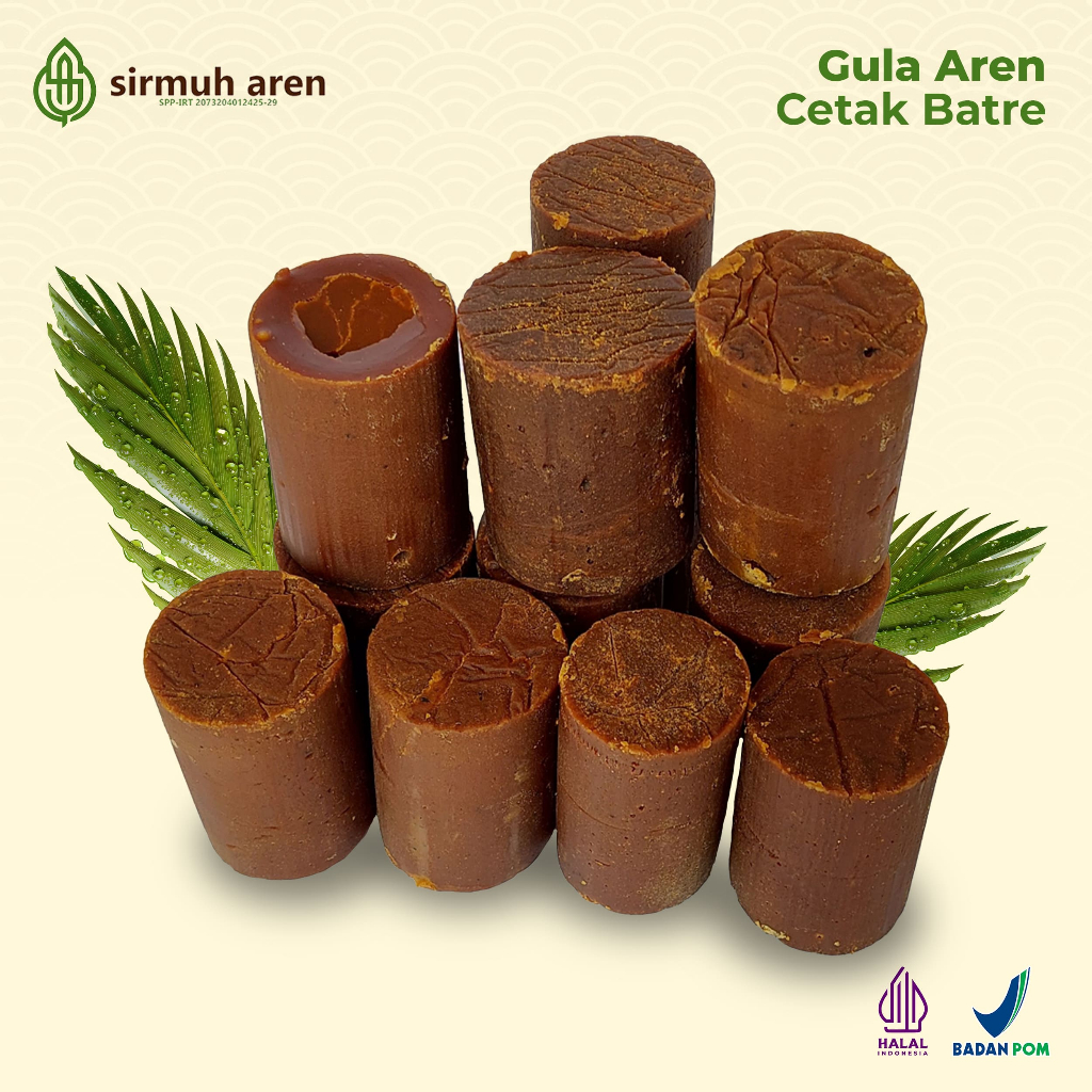 

Gula Aren Cetak Batre Premium Sirmuh Aren asli murni Bahan Food Manis Sugar